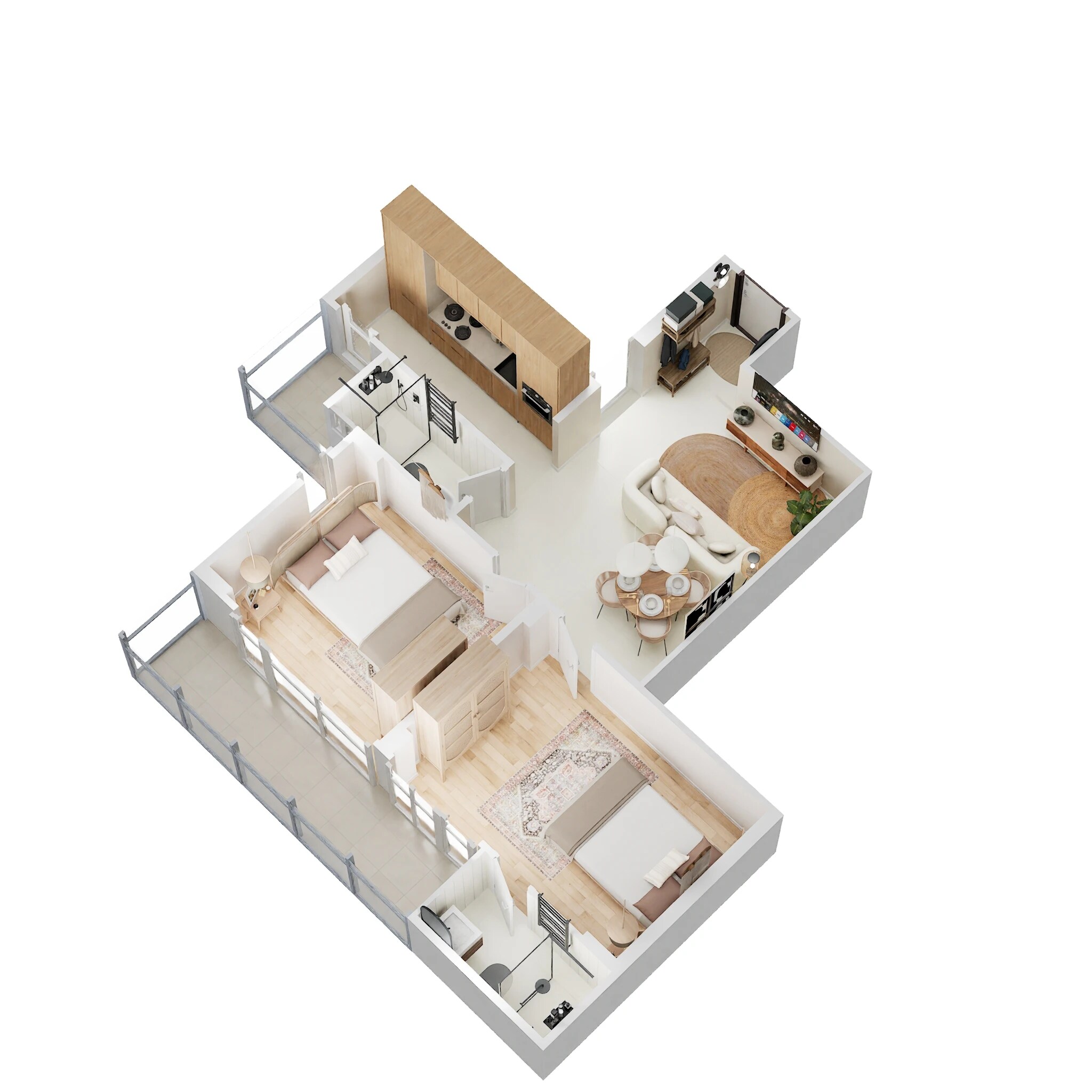 Floor plan of 2 BHK 553 Sq. Ft. Apartment in Habitat Prime, Gurgaon