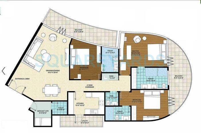 3 BHK 2500 Sq. Ft. Apartment