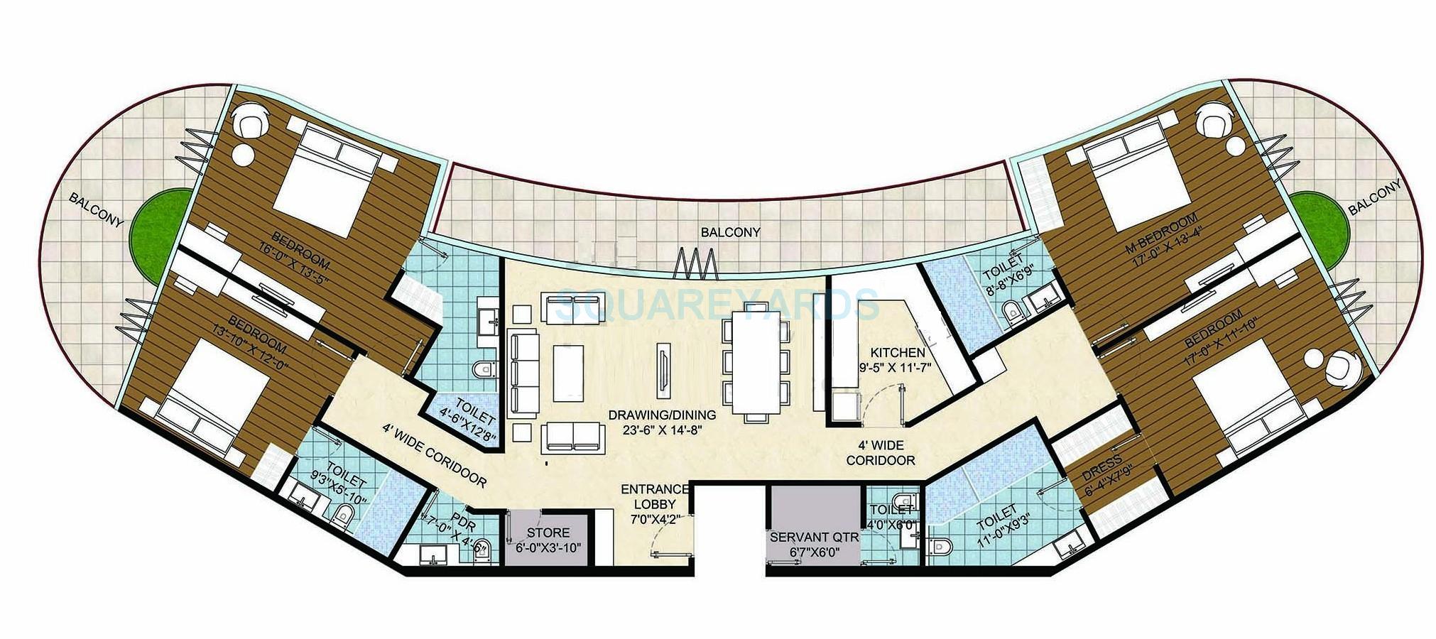 4 BHK 3650 Sq. Ft. Apartment