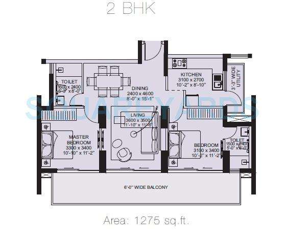 2 BHK 1275 Sq. Ft. Apartment in ILD Arete