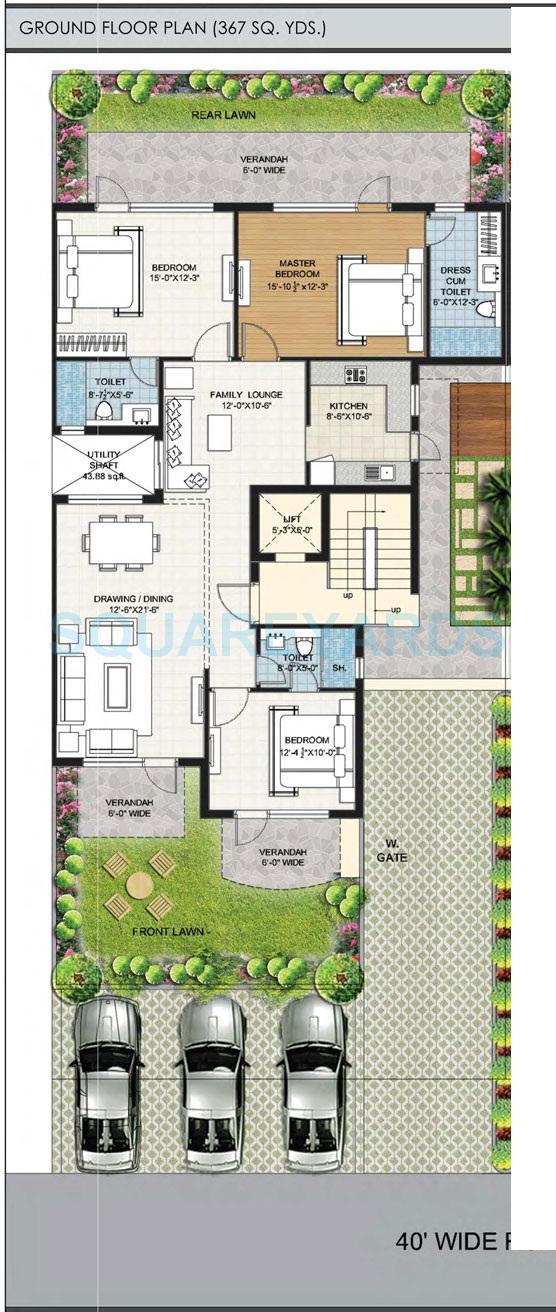 Floor plan of 3 BHK 2650 Sq. Ft. Ind Floor in ILD Engracia, Gurgaon