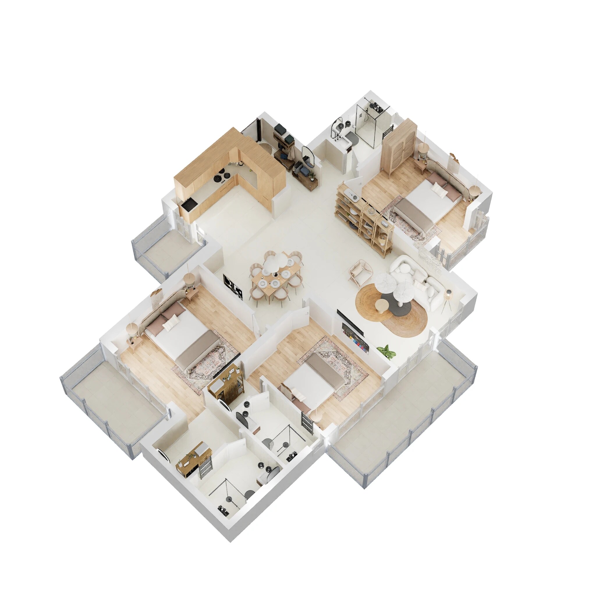 Floor plan of 3 BHK 1820 Sq. Ft. Apartment in ILD Grand, Gurgaon