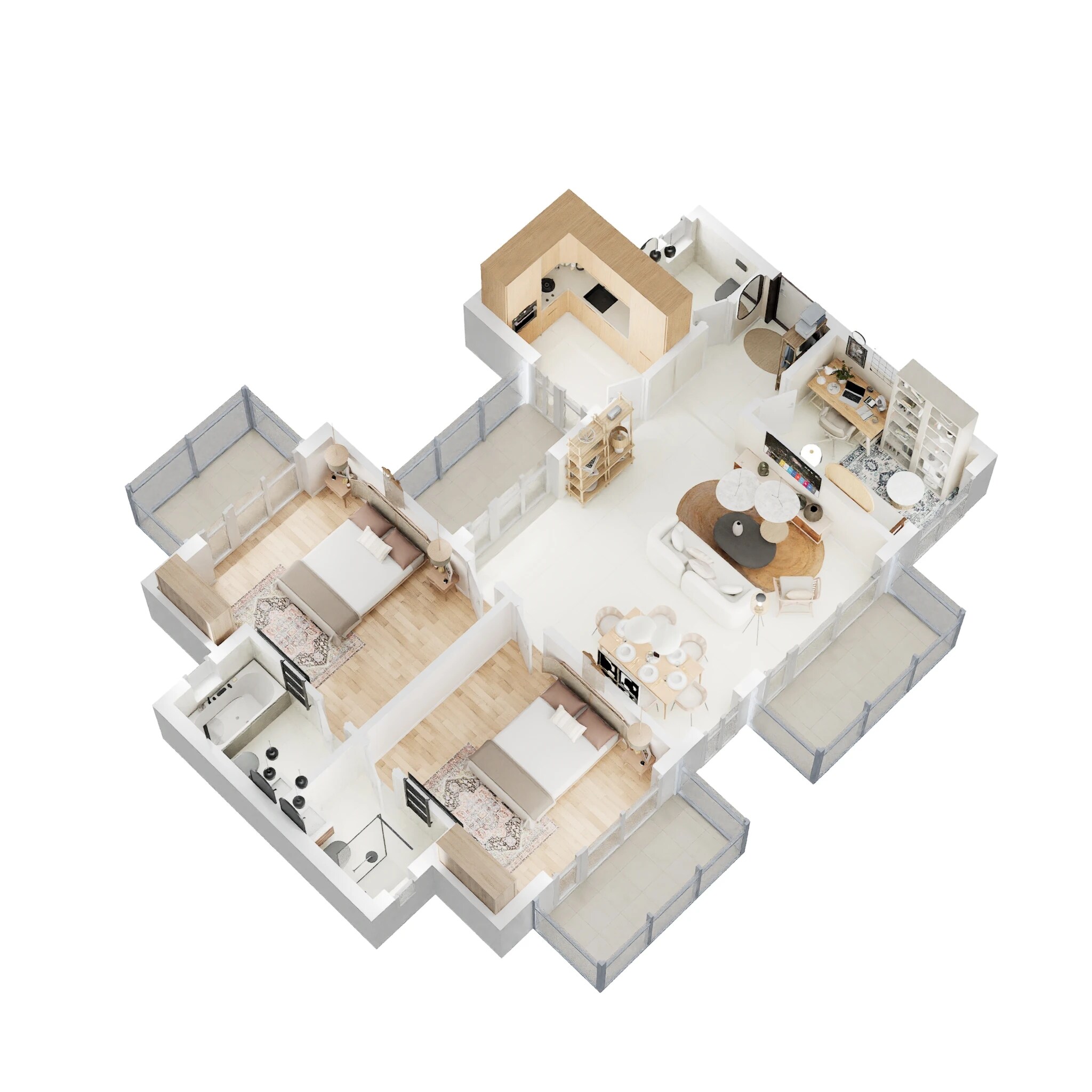 Floor plan of 2 BHK 1435 Sq. Ft. Apartment in Imperia Esfera, Gurgaon