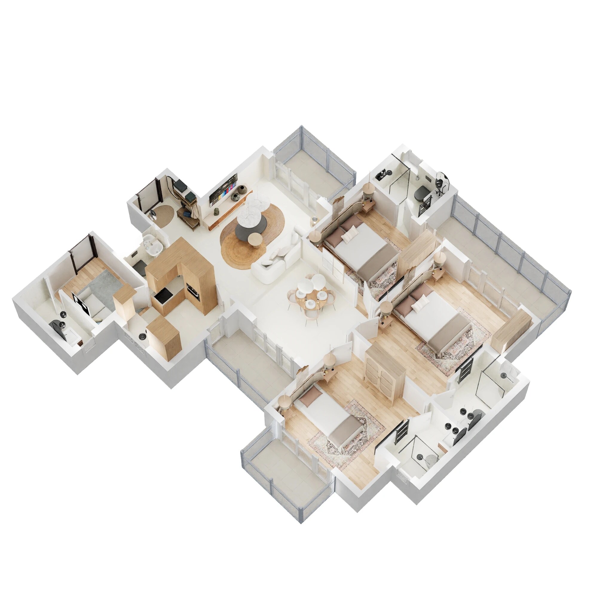 Floor plan of 3 BHK 1650 Sq. Ft. Apartment in Imperia Esfera, Gurgaon