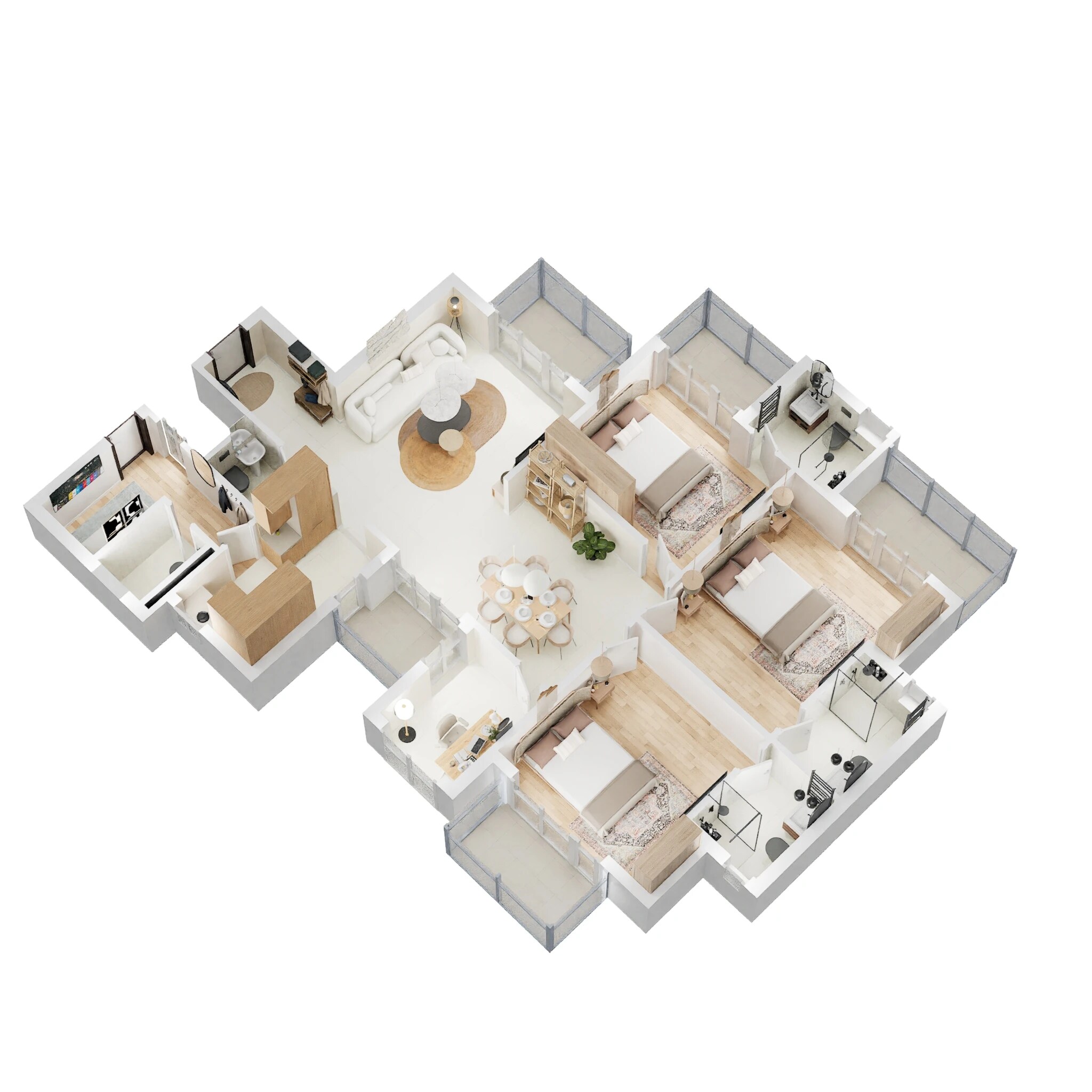 Floor plan of 3 BHK 1850 Sq. Ft. Apartment in Imperia Esfera, Gurgaon