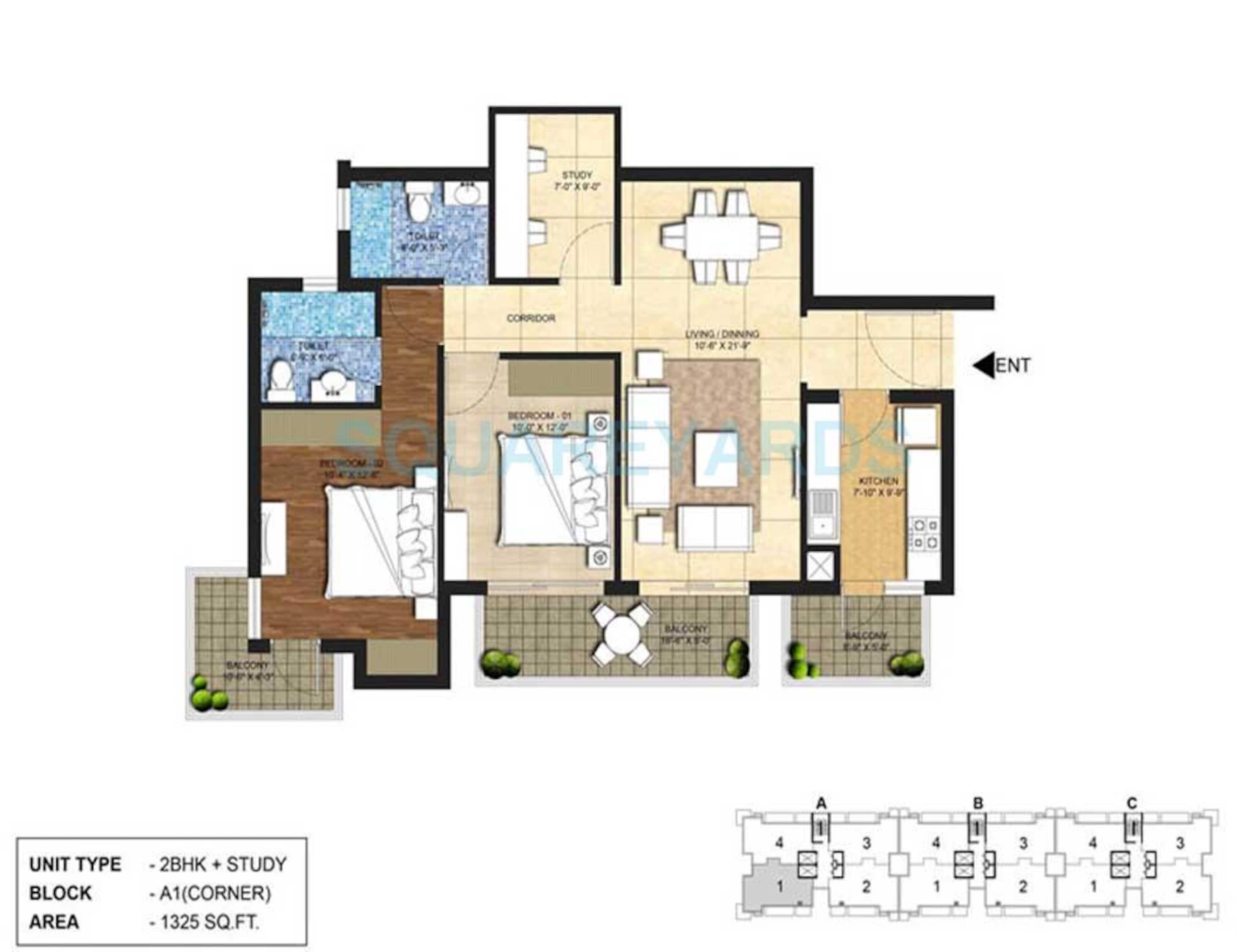 indiabulls centrum park apartment 2bhk st 1325sqft 1