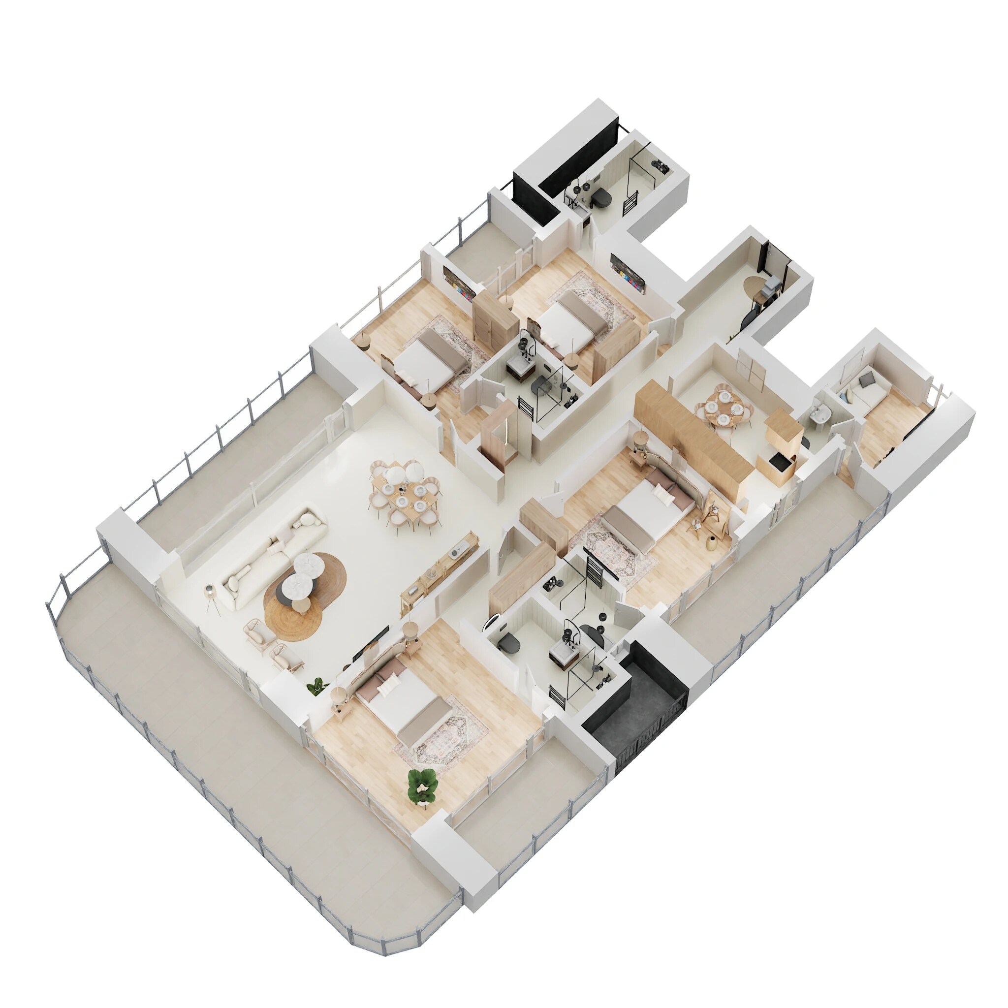 Floor plan of 4 BHK 3399 Sq. Ft. Apartment in Indiabulls Estate And Club, Gurgaon