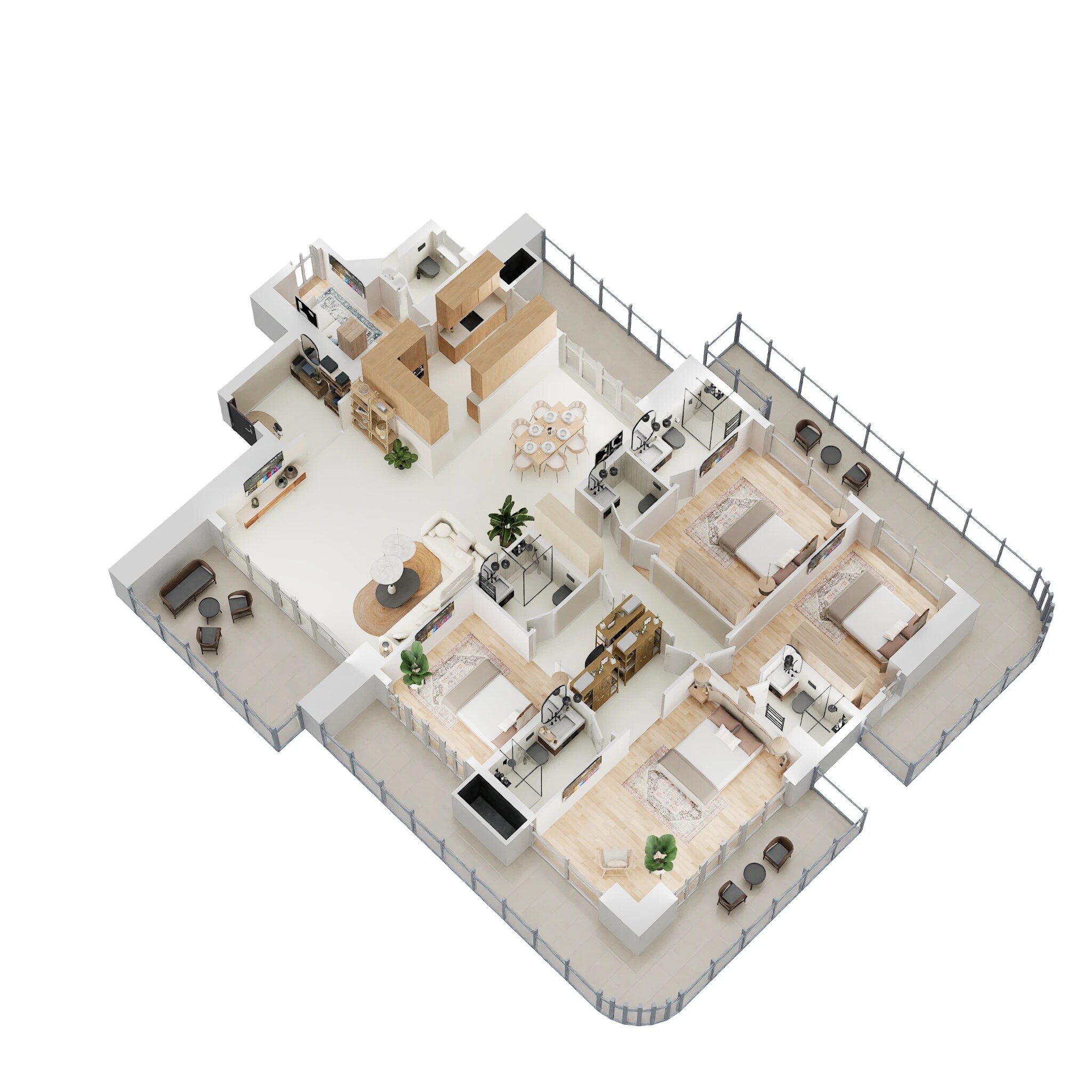 Floor plan of 4 BHK 3759 Sq. Ft. Apartment in Indiabulls Estate And Club, Gurgaon