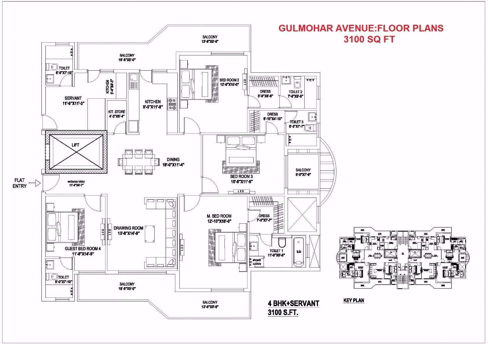 indiabulls gulmohar avenue apartment 4bhk 3100sqft 1