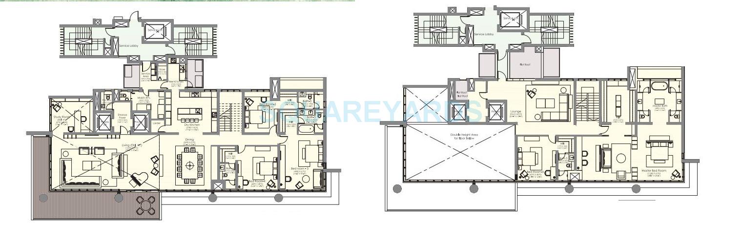 Floor plan of 5 BHK 10985 Sq. Ft. Penthouse in Ireo Gurgaon Hills, Gurgaon