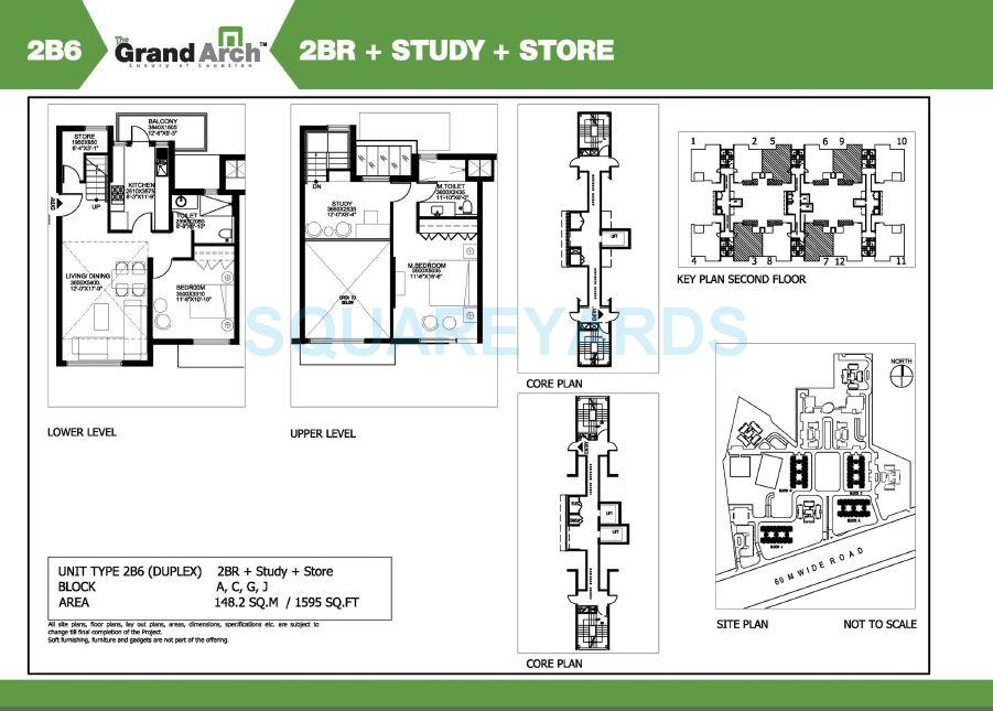 Floor plan of 2 BHK 1595 Sq. Ft. Apartment in Ireo The Grand Arch, Gurgaon