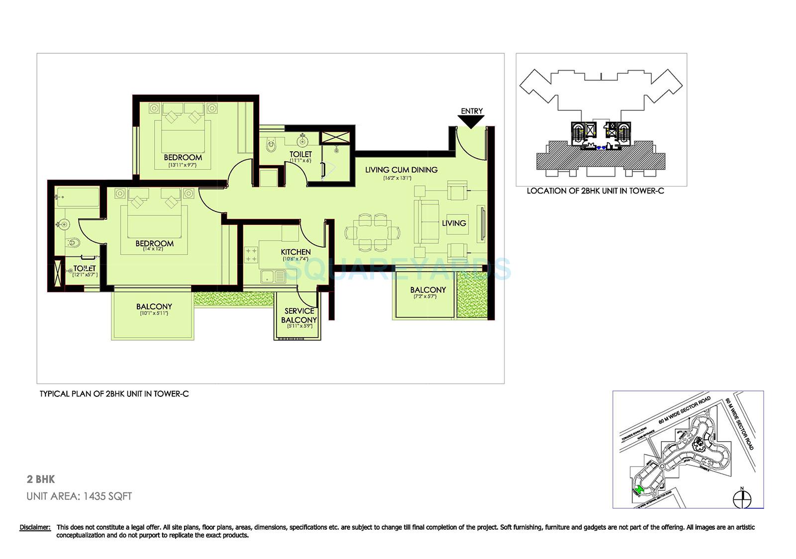  2 BHK Apartment at Ireo Victory Valley, Sector 67 – for Rent