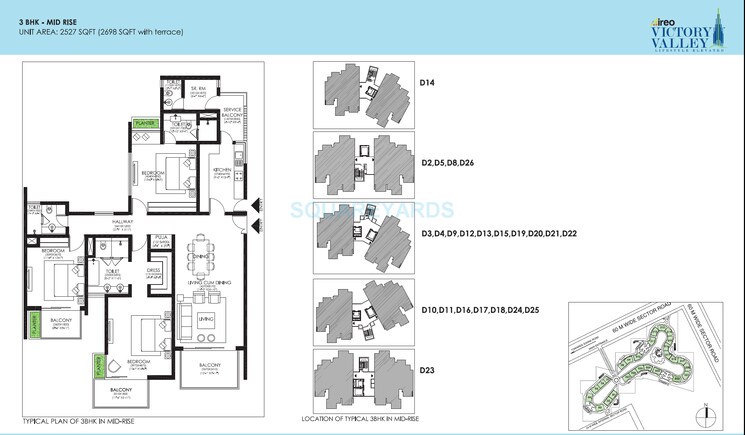 Other, ireo-victory-valley 3 Bedroom 2527 Sq.Ft. Apartment In Sector 67 Gurgaon 4041066