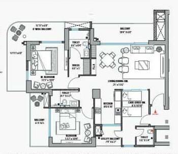 2 BHK 2016 Sq. Ft. Apartment
