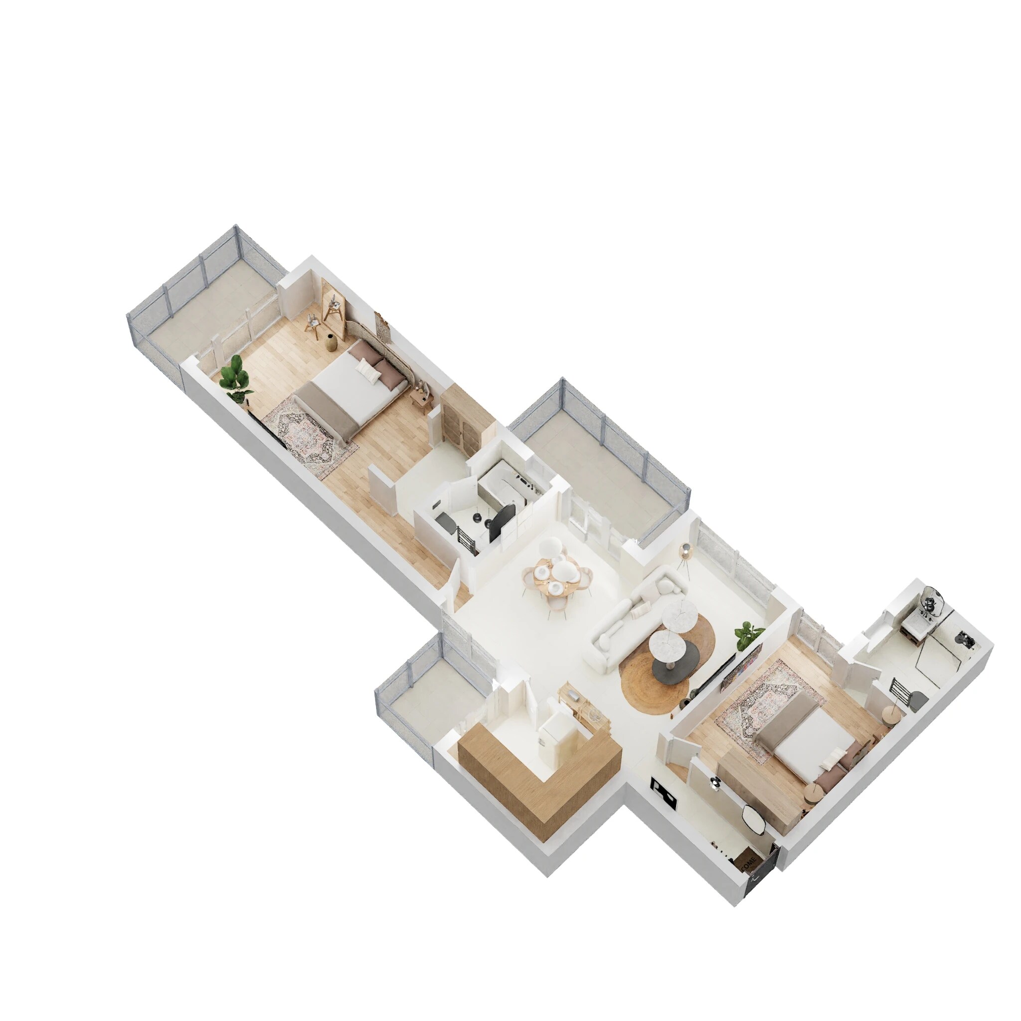 Floor plan of 2 BHK 1455 Sq. Ft. Apartment in Kashish Manor One, Gurgaon