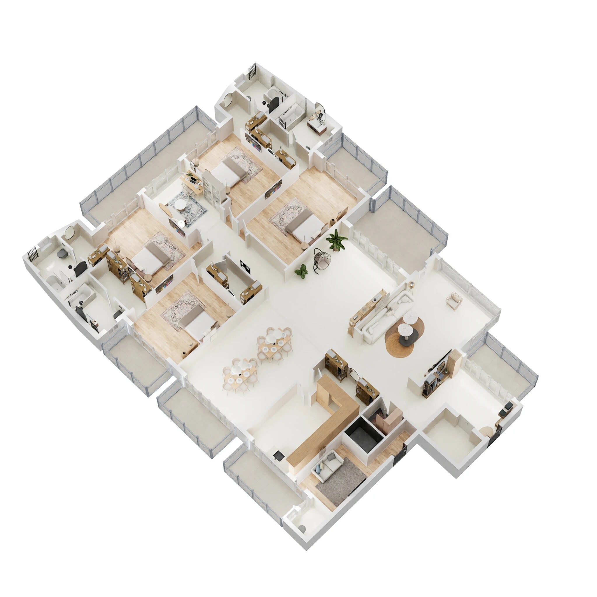 Floor plan of 4 BHK 5450 Sq. Ft. Apartment in Kashish Manor One, Gurgaon