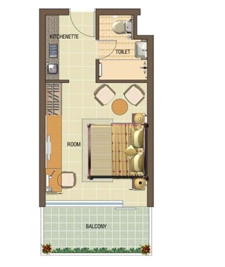 Floor plan of 1 BHK 600 Sq. Ft. Apartment in KLJ Square, Gurgaon
