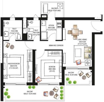  2 BHK Apartment at Krisumi Waterfall Residences, Sector 36a – for Sale