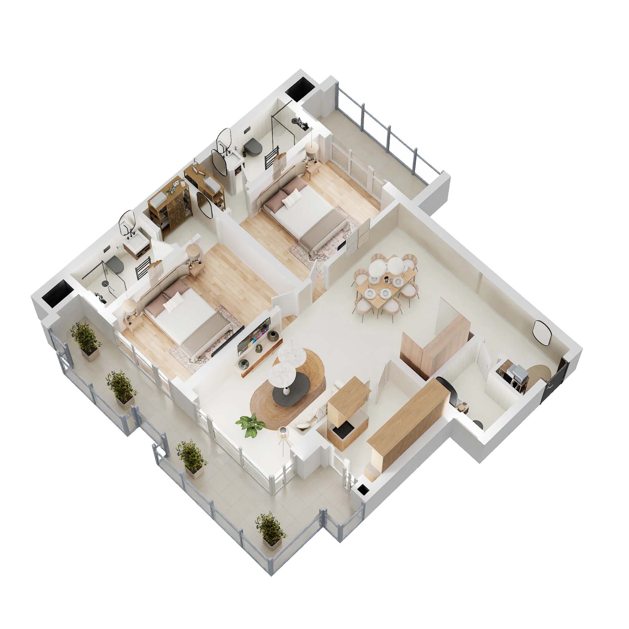 2 BHK 1964 Sq. Ft. Apartment