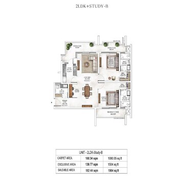  2 BHK Apartment at Krisumi Waterside Residences, Sector 36a – for Sale