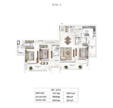  3 BHK Apartment at Krisumi Waterside Residences, Sector 36a – for Sale