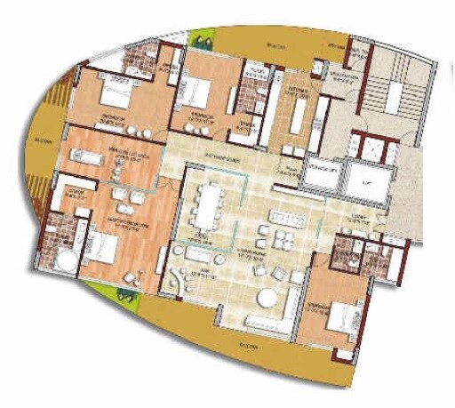 Floor plan of 5 BHK 5450 Sq. Ft. Apartment in Krrish Monde De Provence Phase 2, Gurgaon