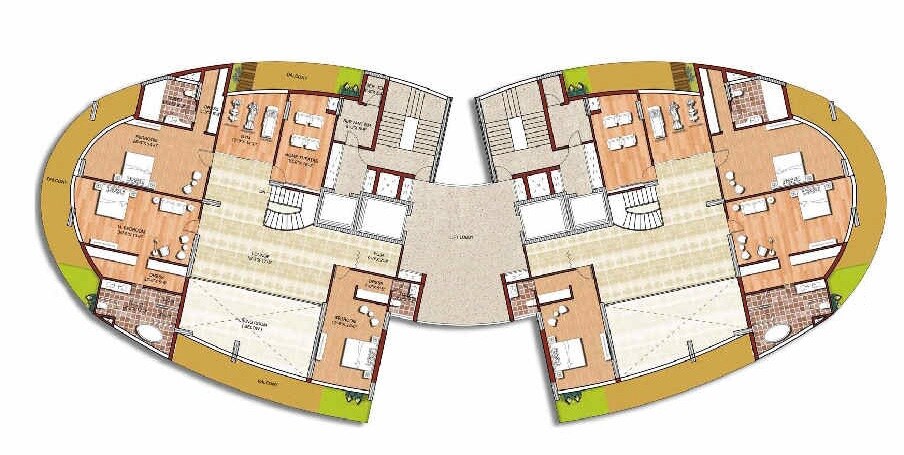 Floor plan of 6 BHK 10100 Sq. Ft. Penthouse in Krrish Monde De Provence Phase 2, Gurgaon