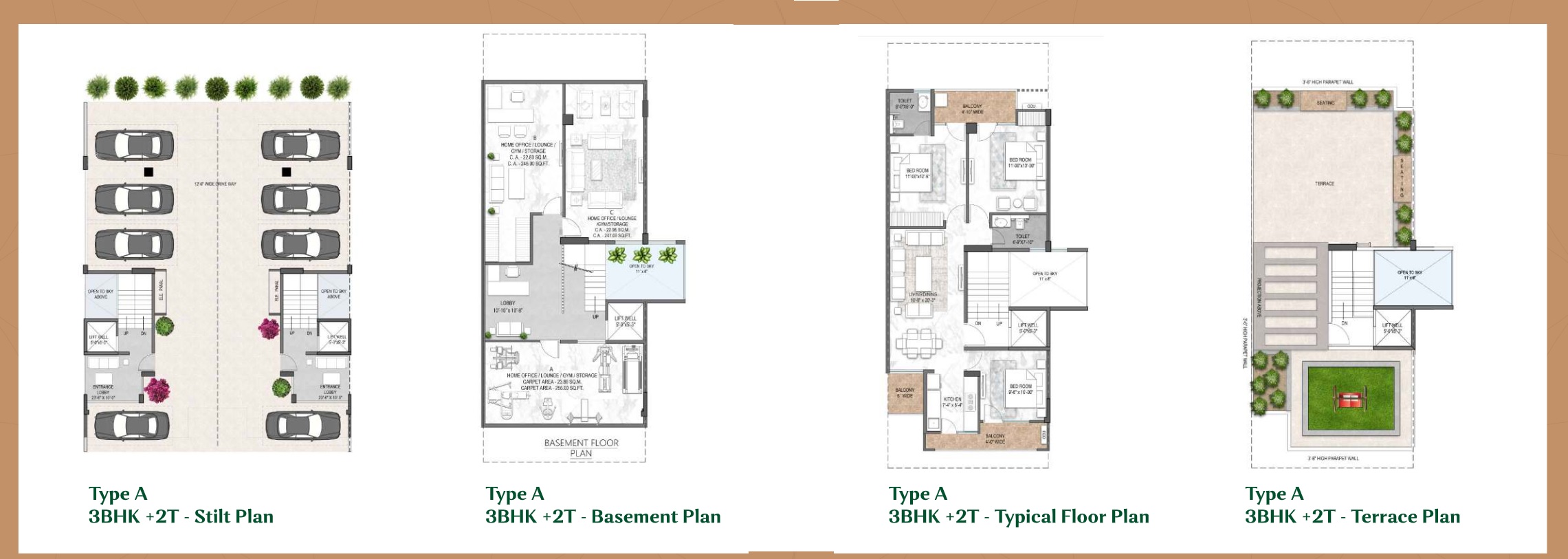 3 BHK 1266 Sq. Ft. Ind Floor in Landmark Avana