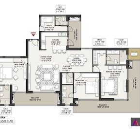 3 BHK 2920 Sq. Ft. Apartment in Landmark Skyvue