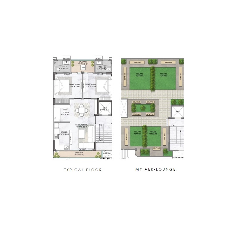 2 BHK 1193 Sq. Ft. Ind Floor in M3M Antalya Hills