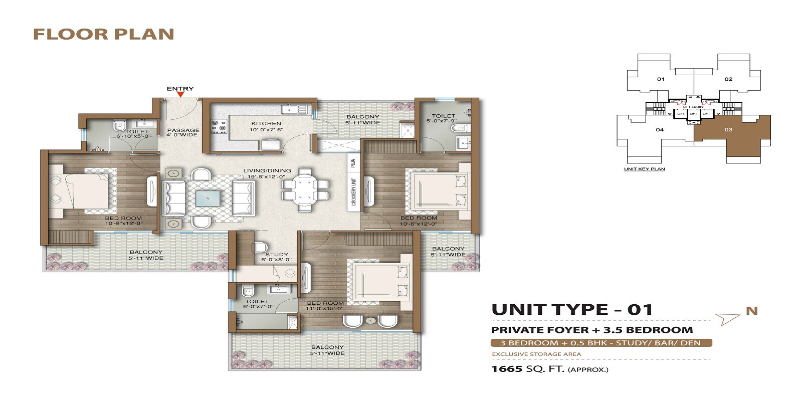 Other, m3m-capital 3 Bedroom 1665 Sq.Ft. Apartment In Sector 113 Gurgaon 9019510