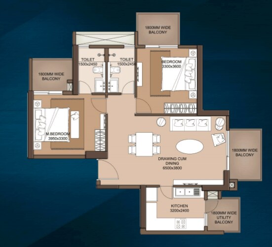 Other, m3m-heights 2 Bedroom 1563 Sq.Ft. Apartment In Sector 65 Gurgaon 9720005