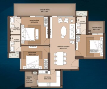  3 BHK Apartment at M3M Heights, Sector 65 – for Rent