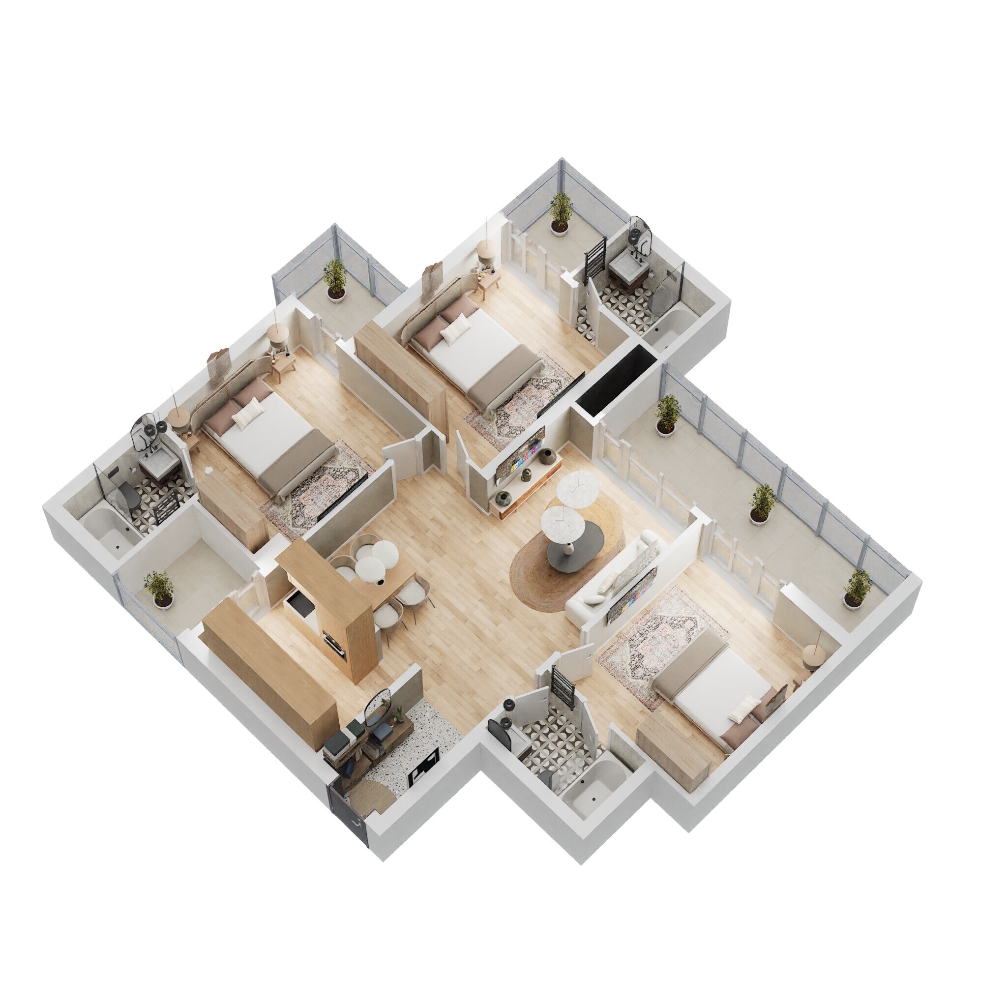 3 BHK 1555 Sq. Ft. Apartment