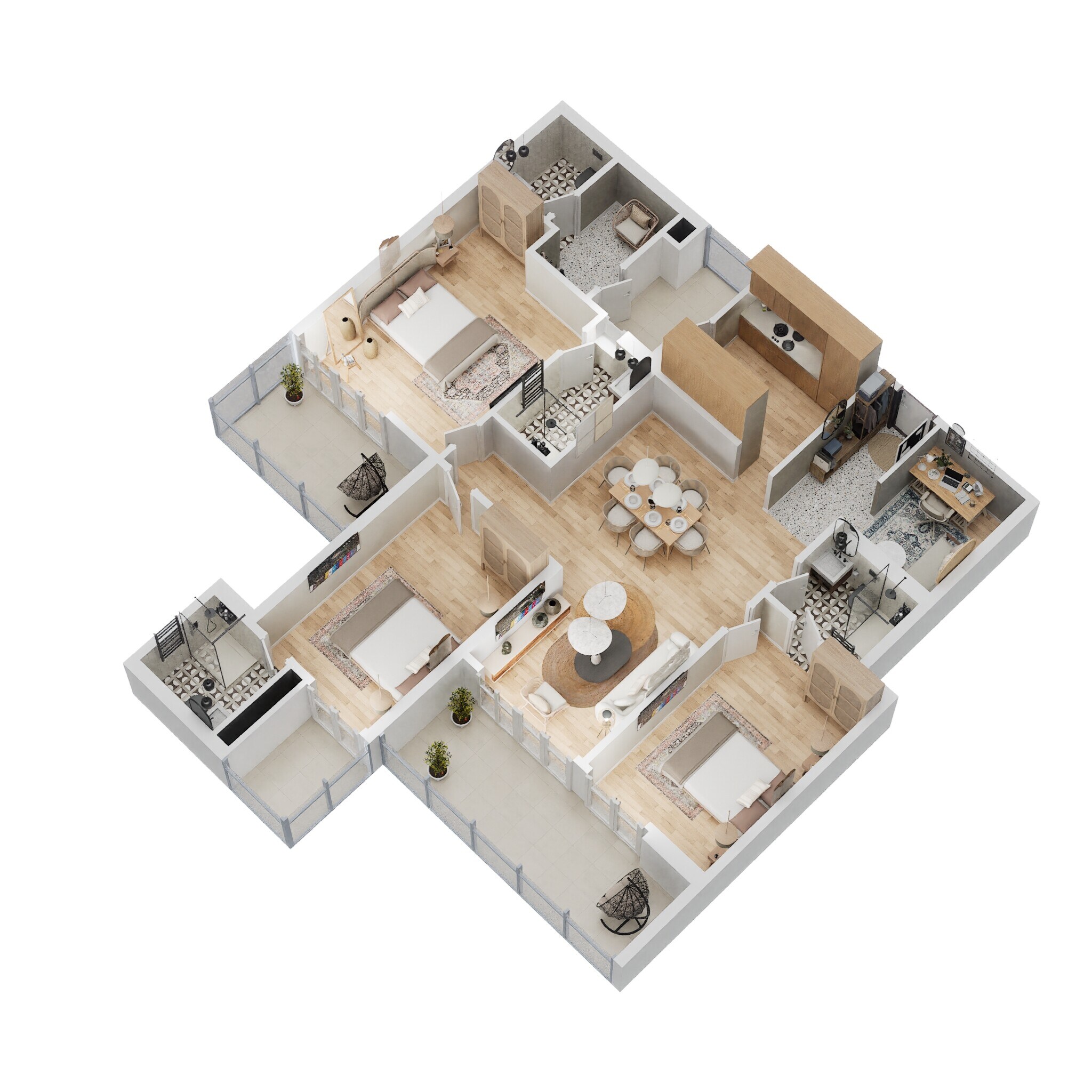 3 BHK 2050 Sq. Ft. Apartment