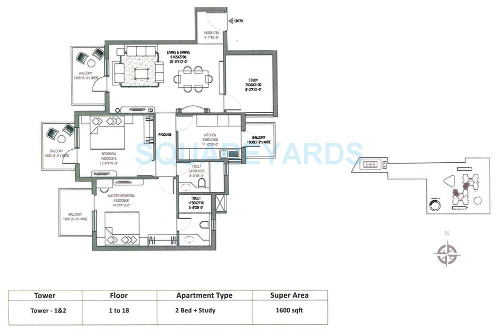  2 BHK Apartment at M3M Escala, Sector 70a – for Sale