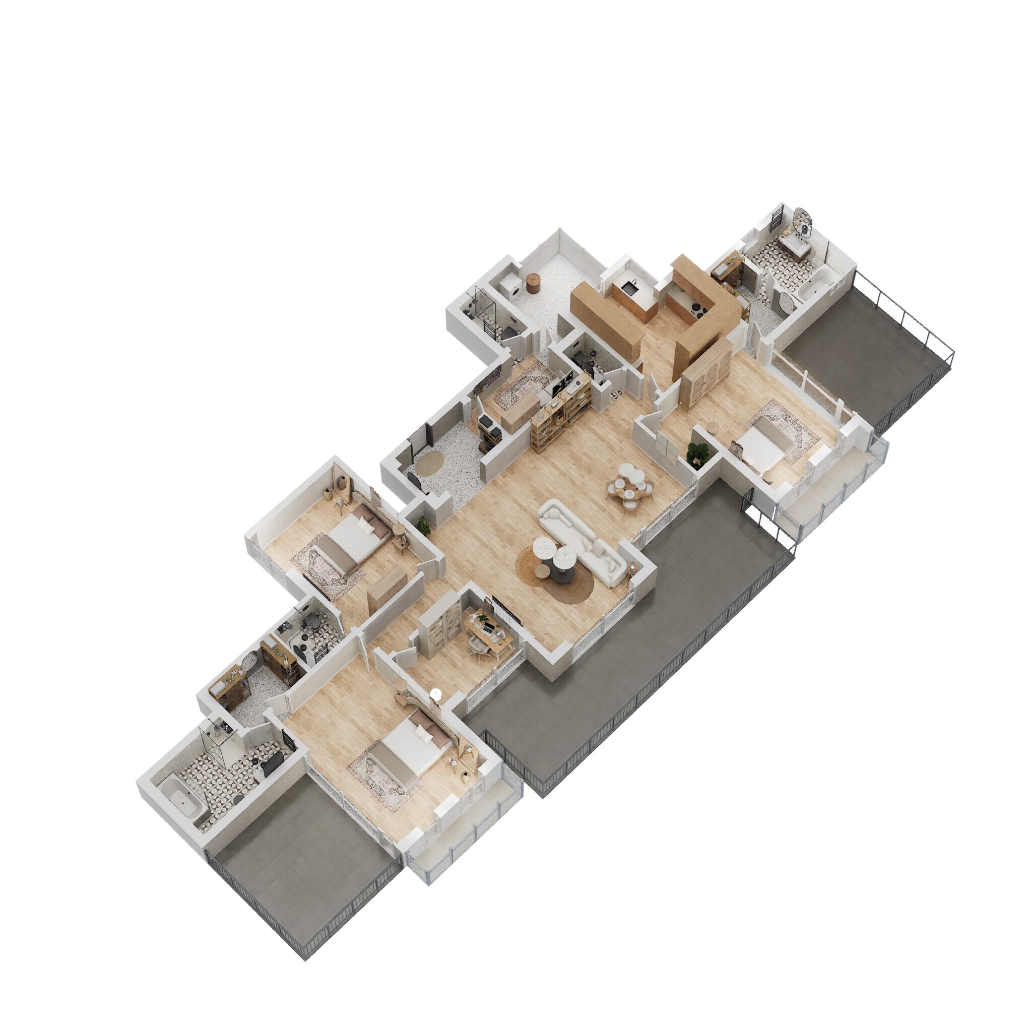 Floor plan of 3 BHK 3500 Sq. Ft. Apartment in M3M Escala, Gurgaon