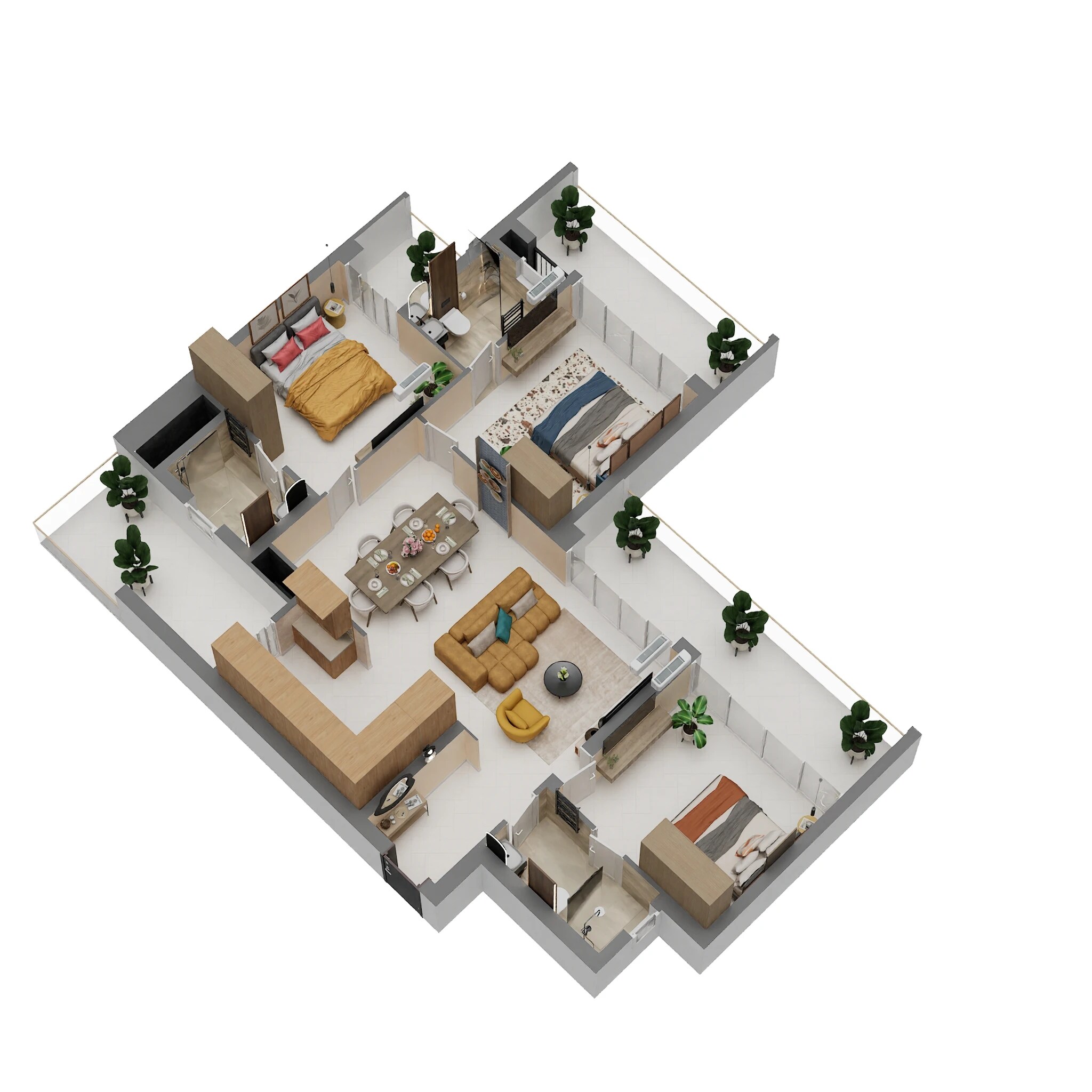 3 BHK 1800 Sq. Ft. Apartment