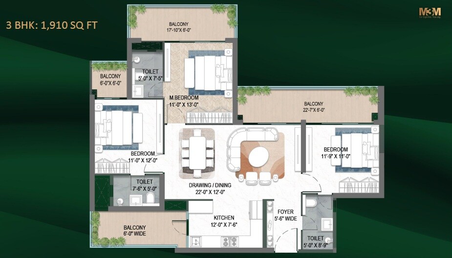 Other, m3m-forestia-west 3 Bedroom 1910 Sq.Ft. Apartment In Manesar Sector 9 Gurgaon 9758075