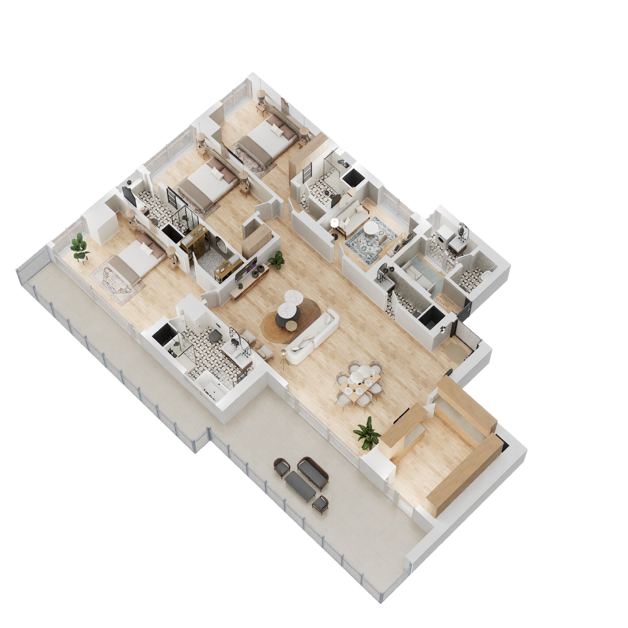 Floor plan of 3 BHK 3665 Sq. Ft. Apartment in M3M Golf Estate Fairway East, Gurgaon