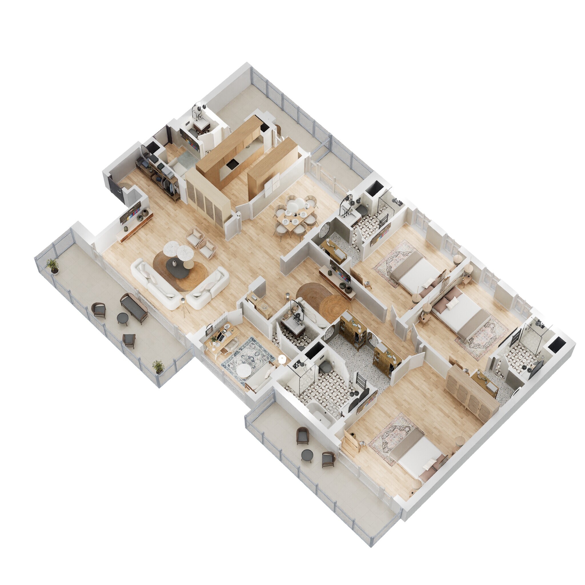 Floor plan of 3 BHK 3705 Sq. Ft. Apartment in M3M Golf Estate Fairway East, Gurgaon