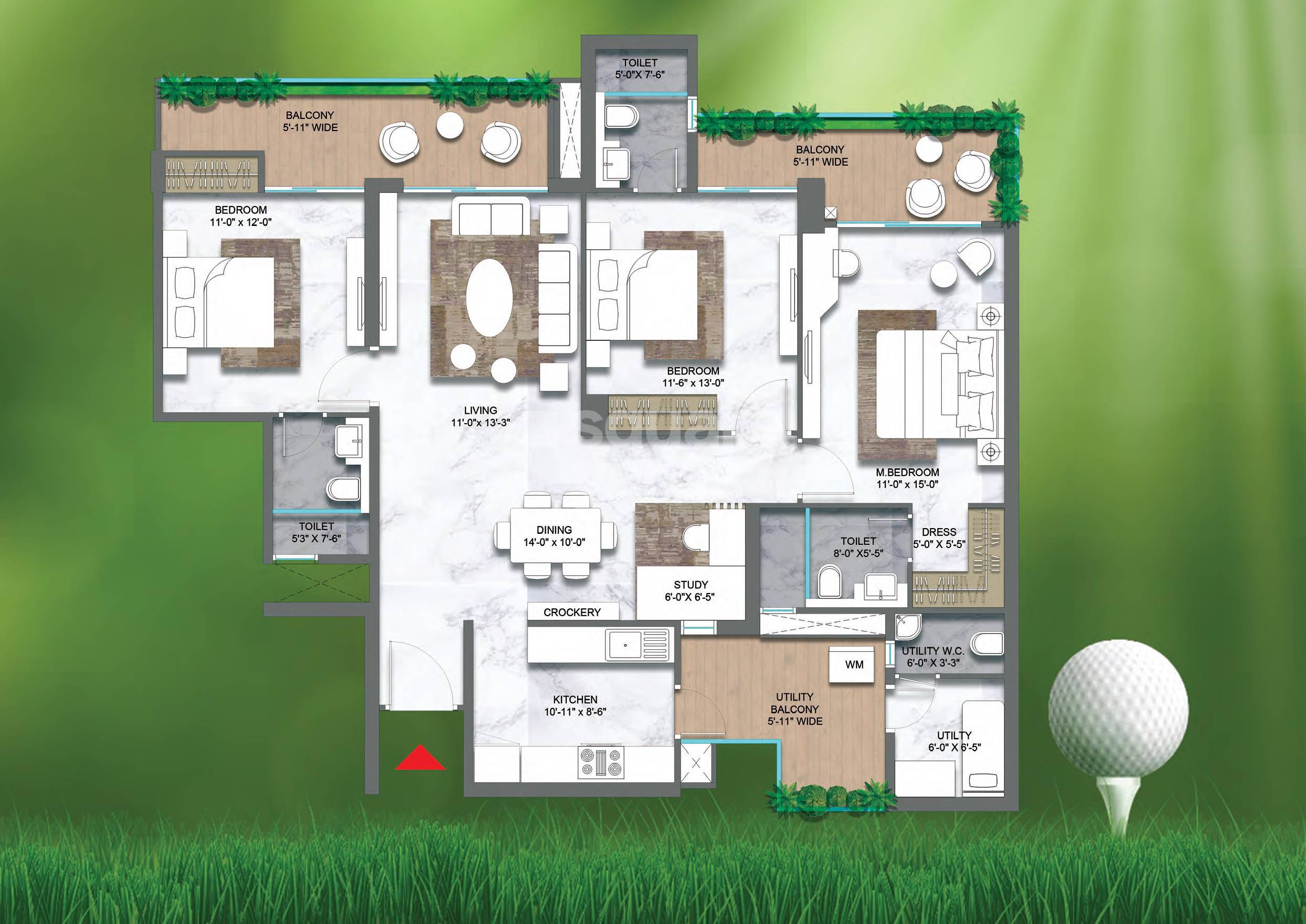 Other, m3m-golf-hills 3 Bedroom 2100 Sq.Ft. Apartment In Sector 79 Gurgaon 6917008