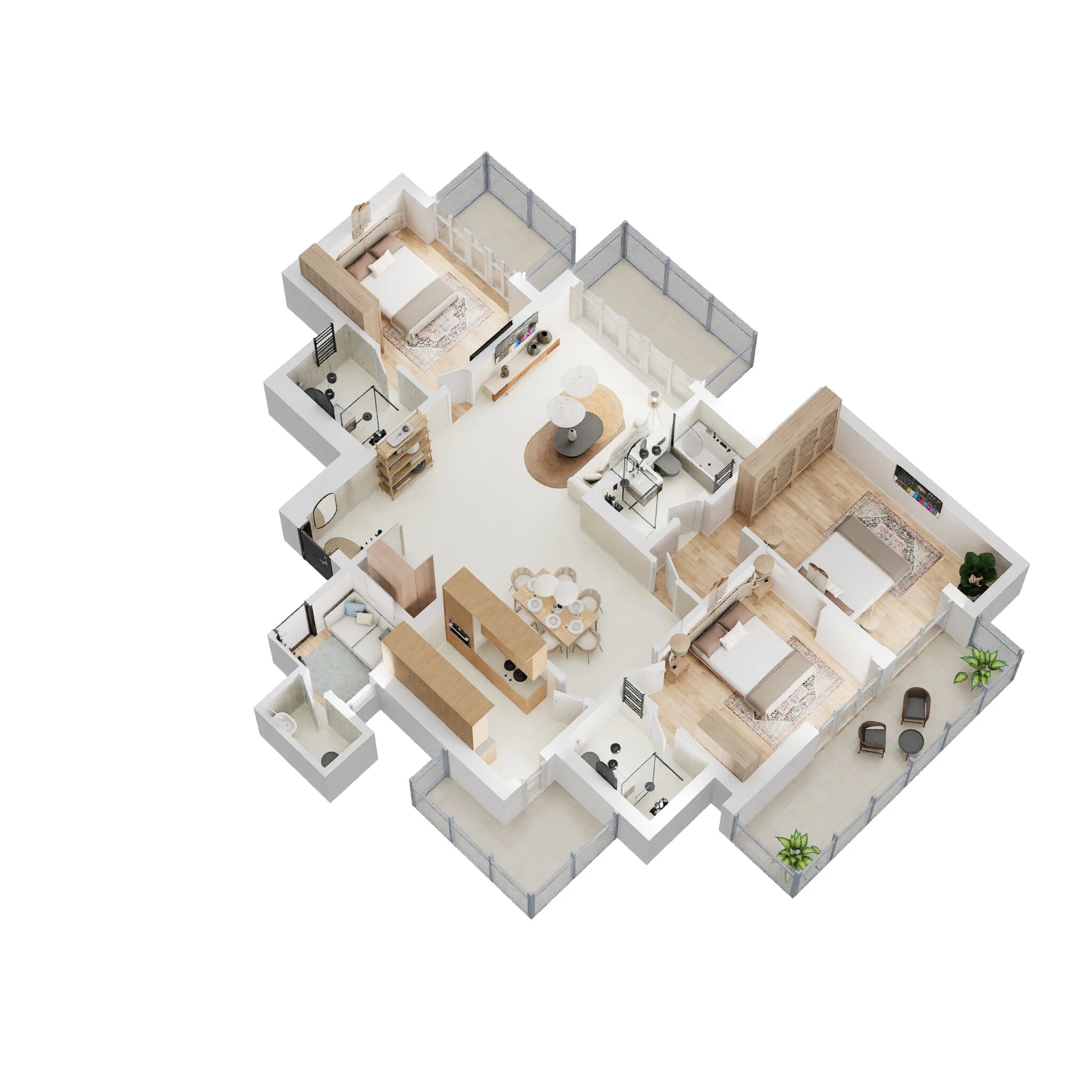 Floor plan of 3 BHK 2380 Sq. Ft. Apartment in M3M Latitude, Gurgaon