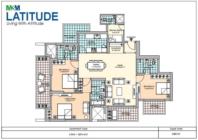 Other, m3m-latitude 3 Bedroom 2380 Sq.Ft. Apartment In Sector 65 Gurgaon 8787860