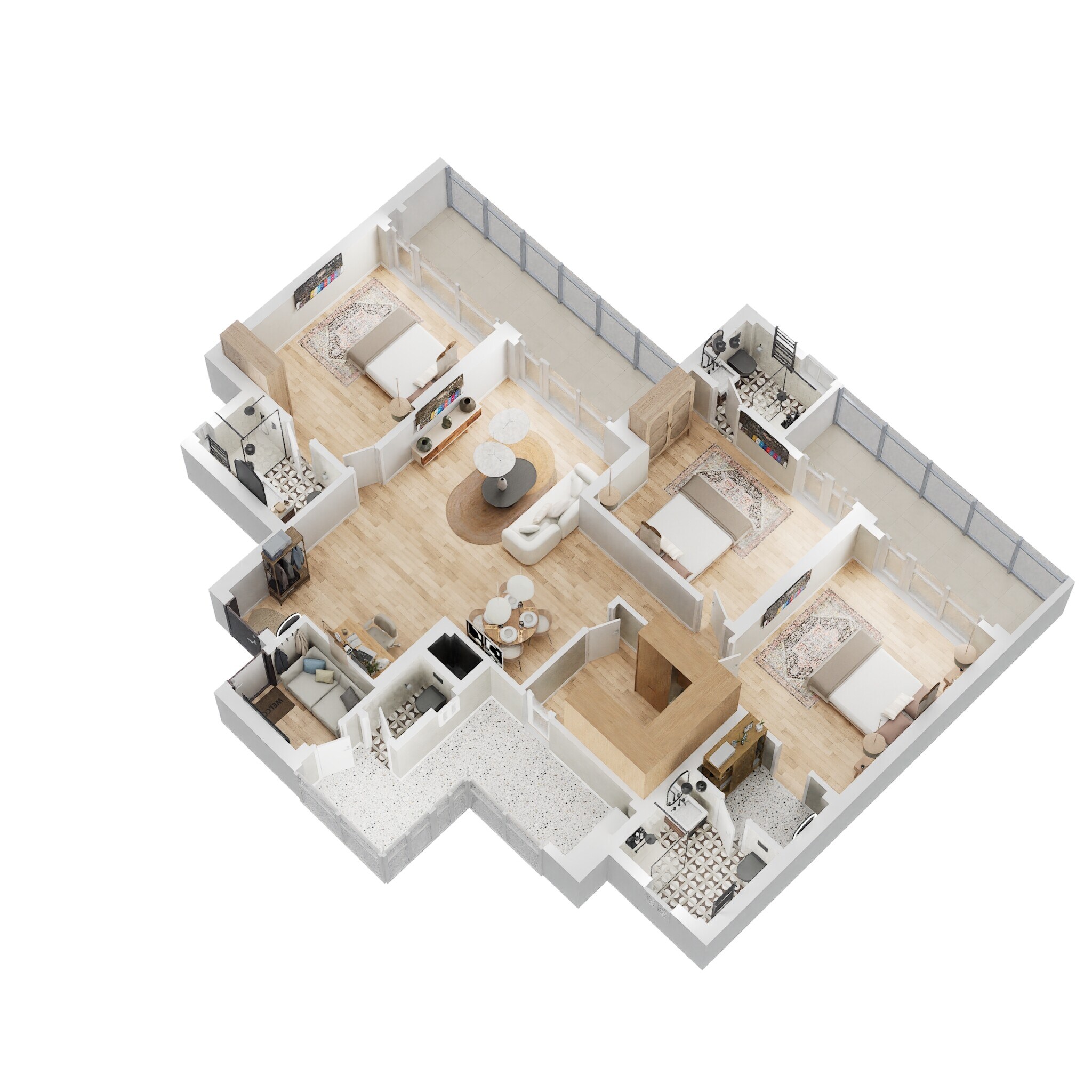 3 BHK 2080 Sq. Ft. Apartment