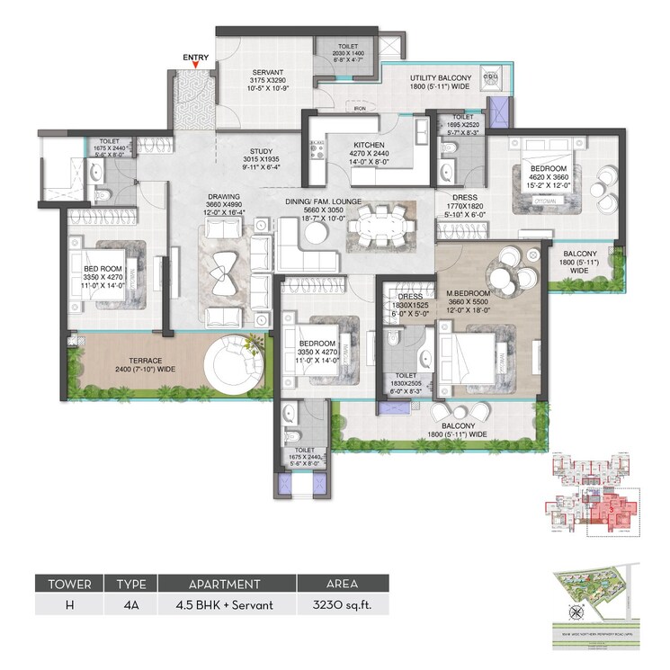 Other, m3m-mansion 4 Bedroom 3230 Sq.Ft. Apartment In Sector 113 Gurgaon 8410426