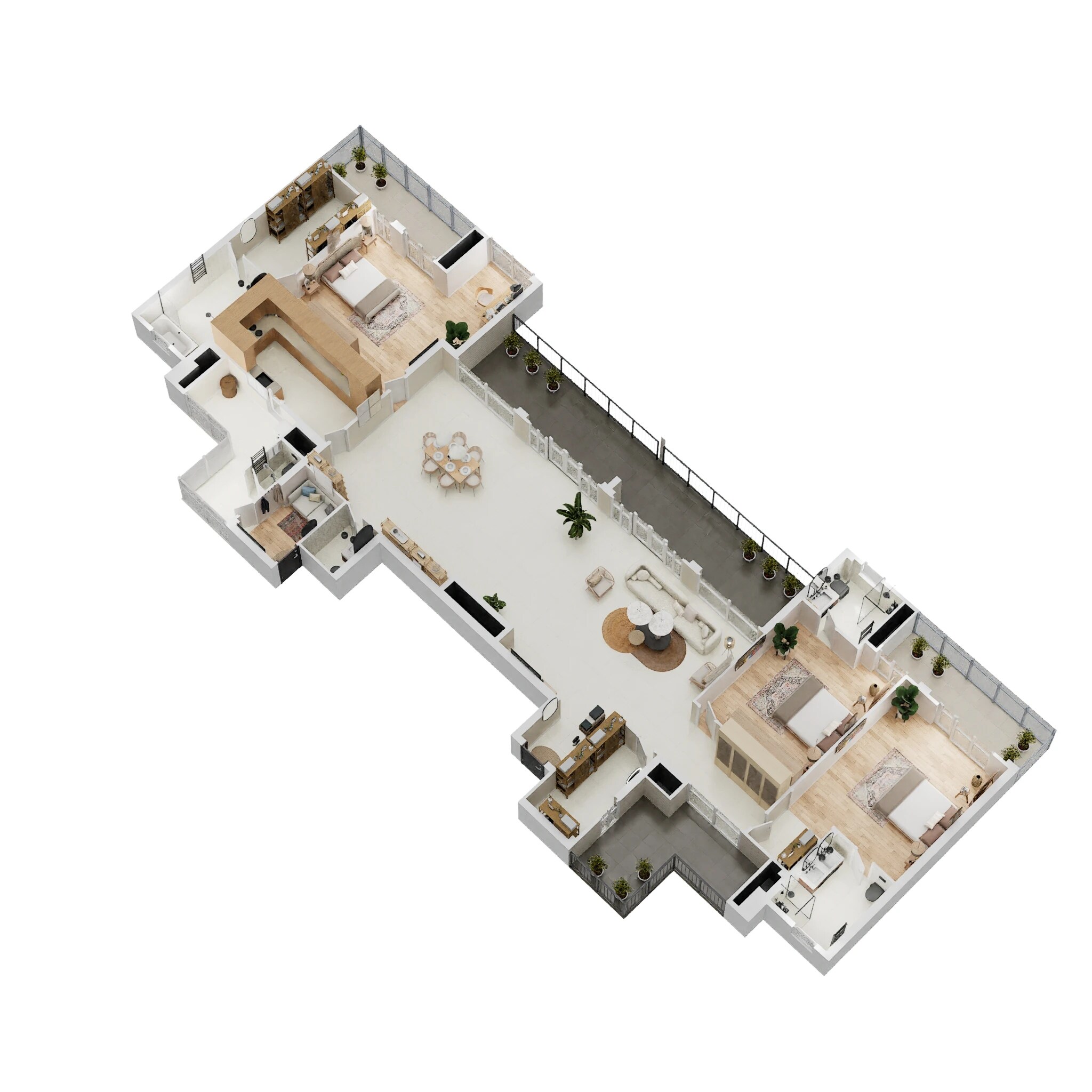 Floor plan of 4 BHK 4290 Sq. Ft. Penthouse in M3M Mansion, Gurgaon