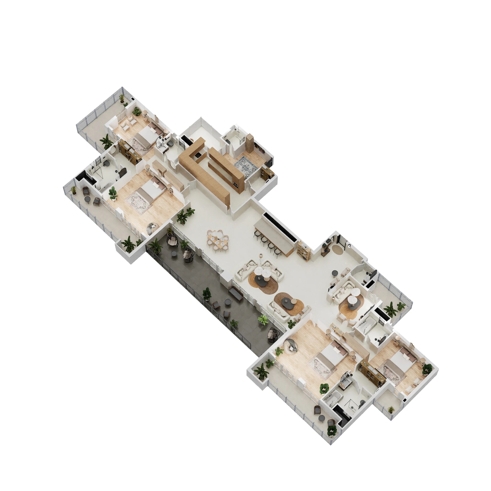 Floor plan of 4 BHK 5900 Sq. Ft. Penthouse in M3M Mansion, Gurgaon