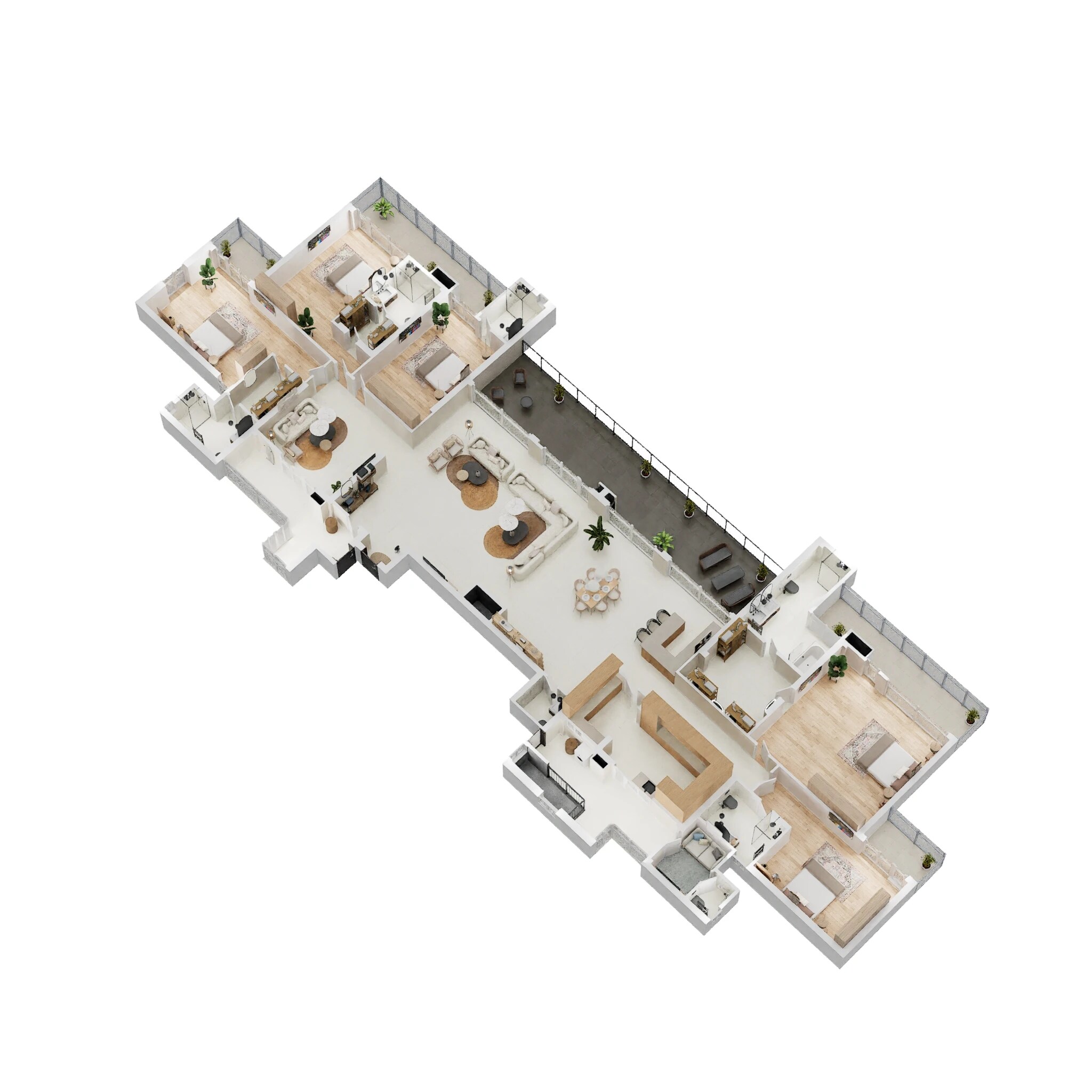 Floor plan of 5 BHK 6405 Sq. Ft. Penthouse in M3M Mansion, Gurgaon