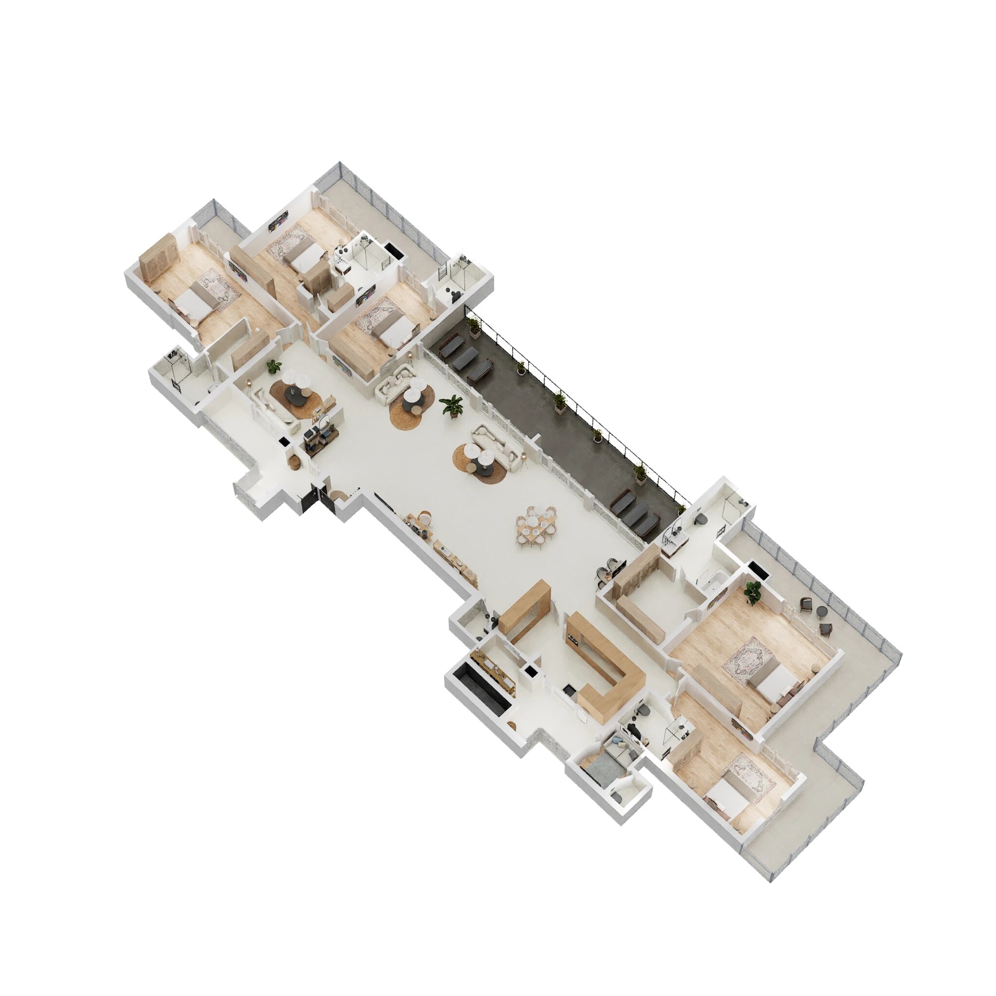 Floor plan of 5 BHK 6695 Sq. Ft. Penthouse in M3M Mansion, Gurgaon